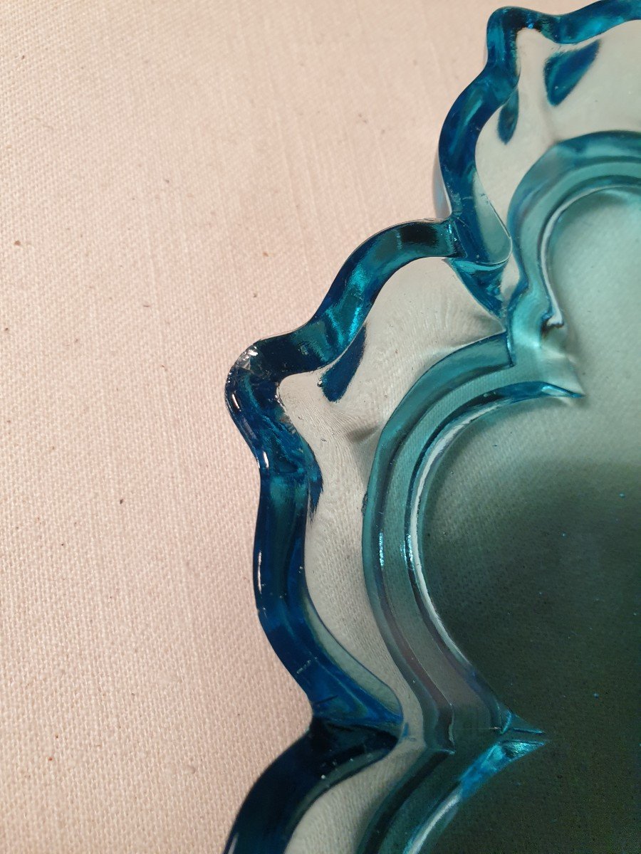 Georges Sand Yellow And Blue Liqueur Service With Its Blue Moving Tray-photo-4