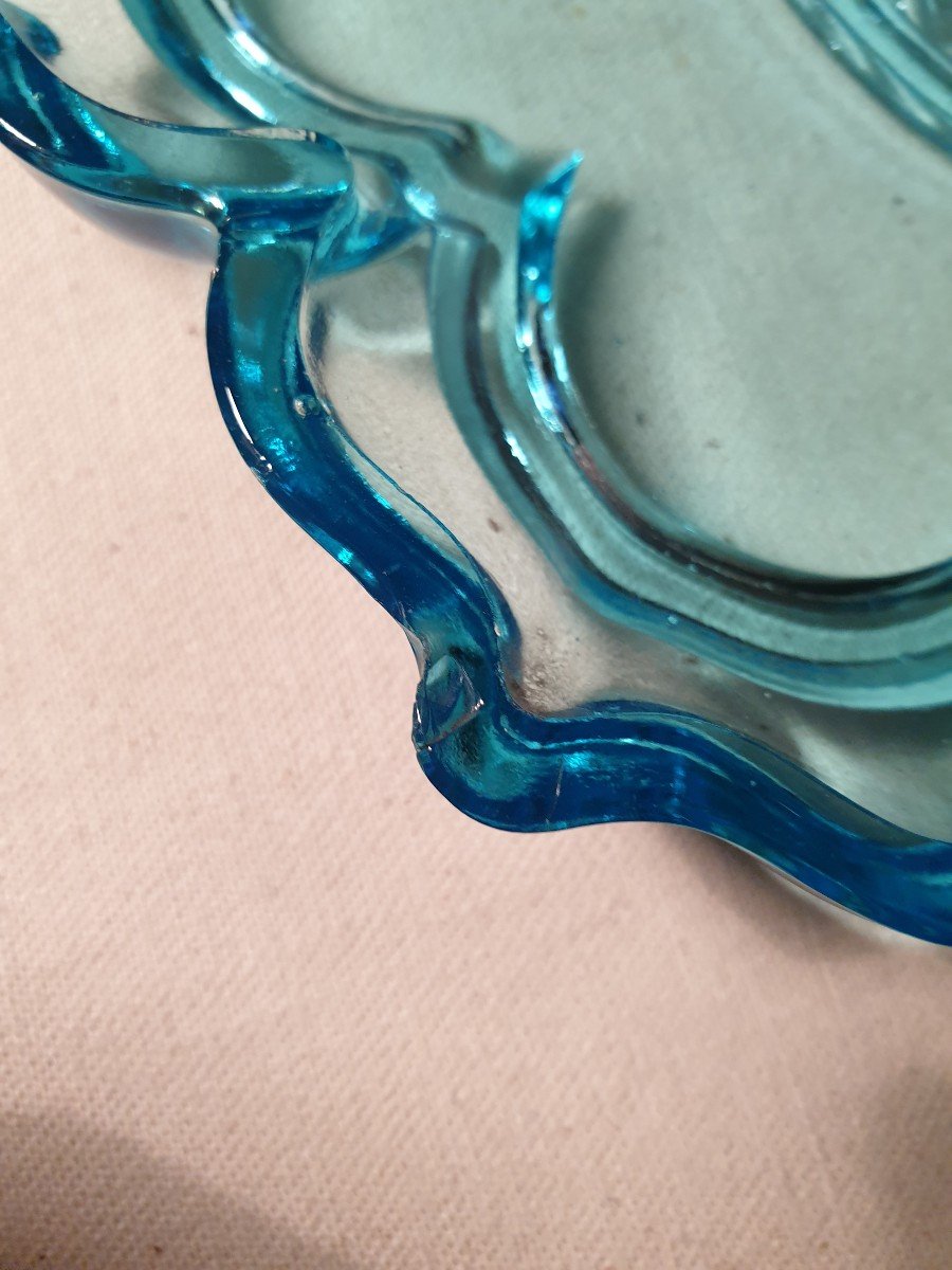 Georges Sand Yellow And Blue Liqueur Service With Its Blue Moving Tray-photo-5