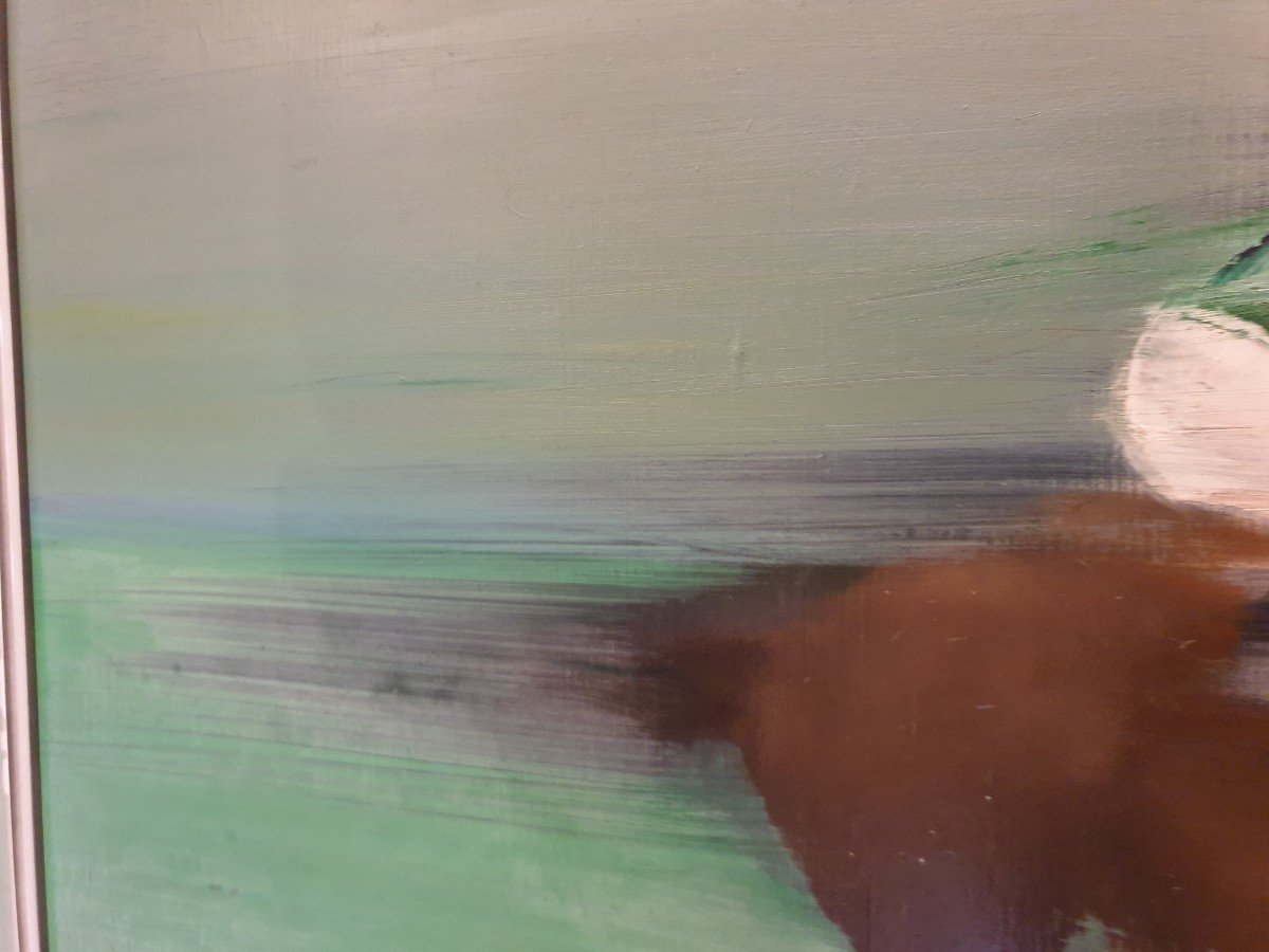 Victor Spahn Oil On Canvas "the Horsemen" Dimensions: 65 Cm X 81 Cm Frame 98 Cm X 82 Cm-photo-7