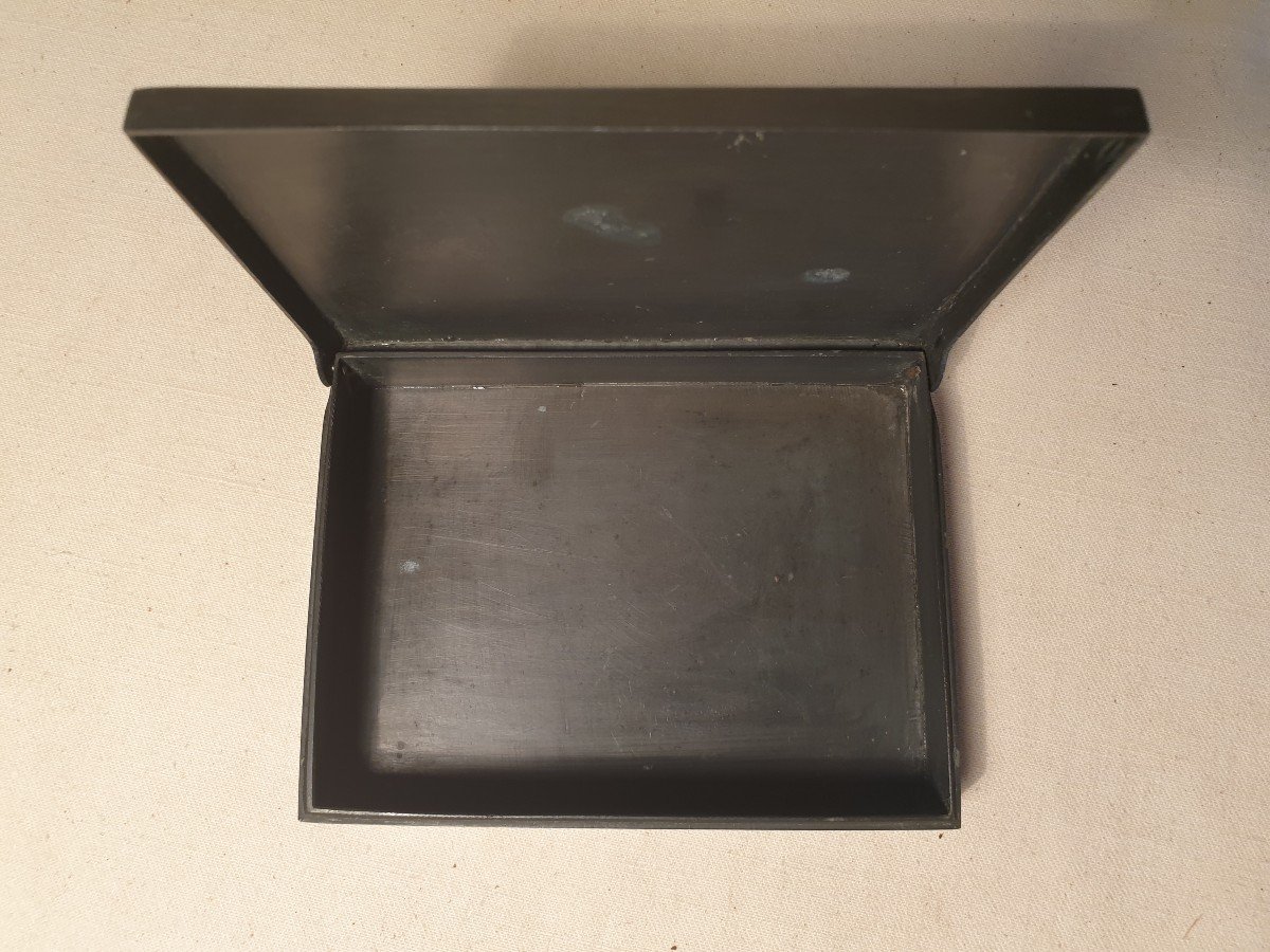 India. Box In Saponite Or Black Soapstone. Dimensions 13.5 Cm X 9.3 Cm-photo-3
