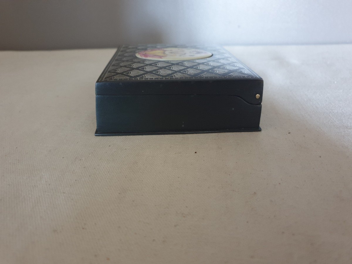 India. Box In Saponite Or Black Soapstone. Dimensions 13.5 Cm X 9.3 Cm-photo-2