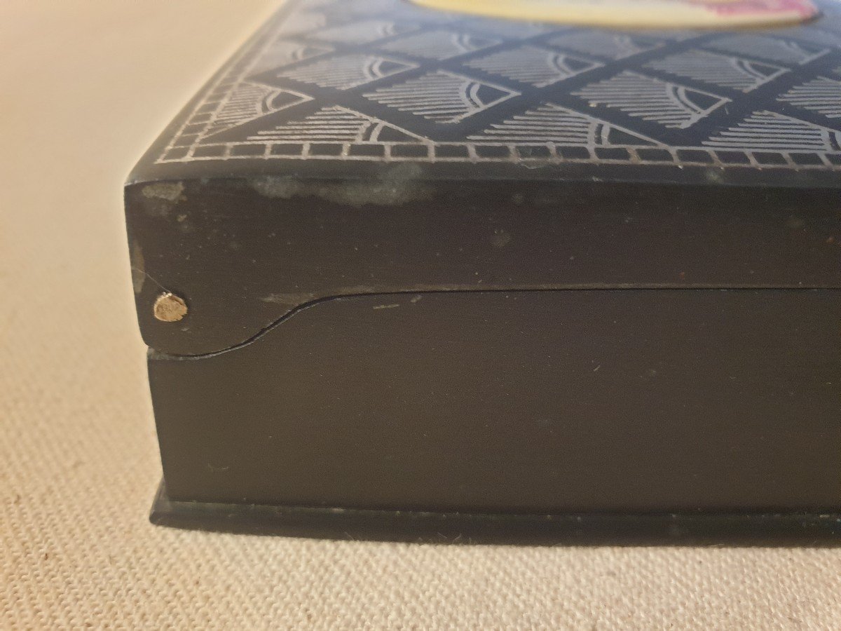 India. Box In Saponite Or Black Soapstone. Dimensions 13.5 Cm X 9.3 Cm-photo-6