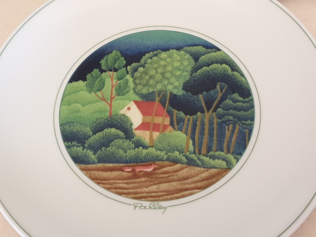Georges Boyer Et Les Frères Palley.  Assiettes à Dessert  En Porcelaine-photo-4