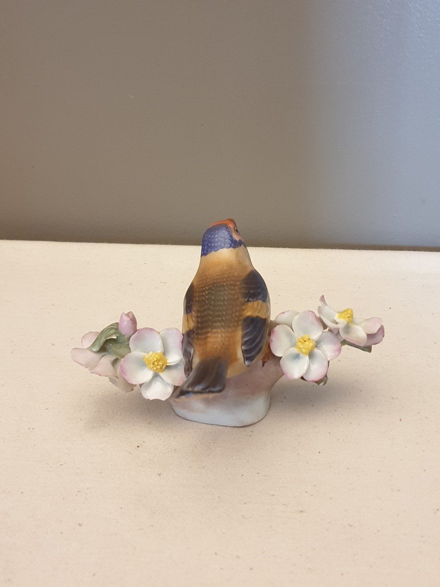 Herend Hungary Oiseau Avec Fleurs En Porcelaine-photo-2