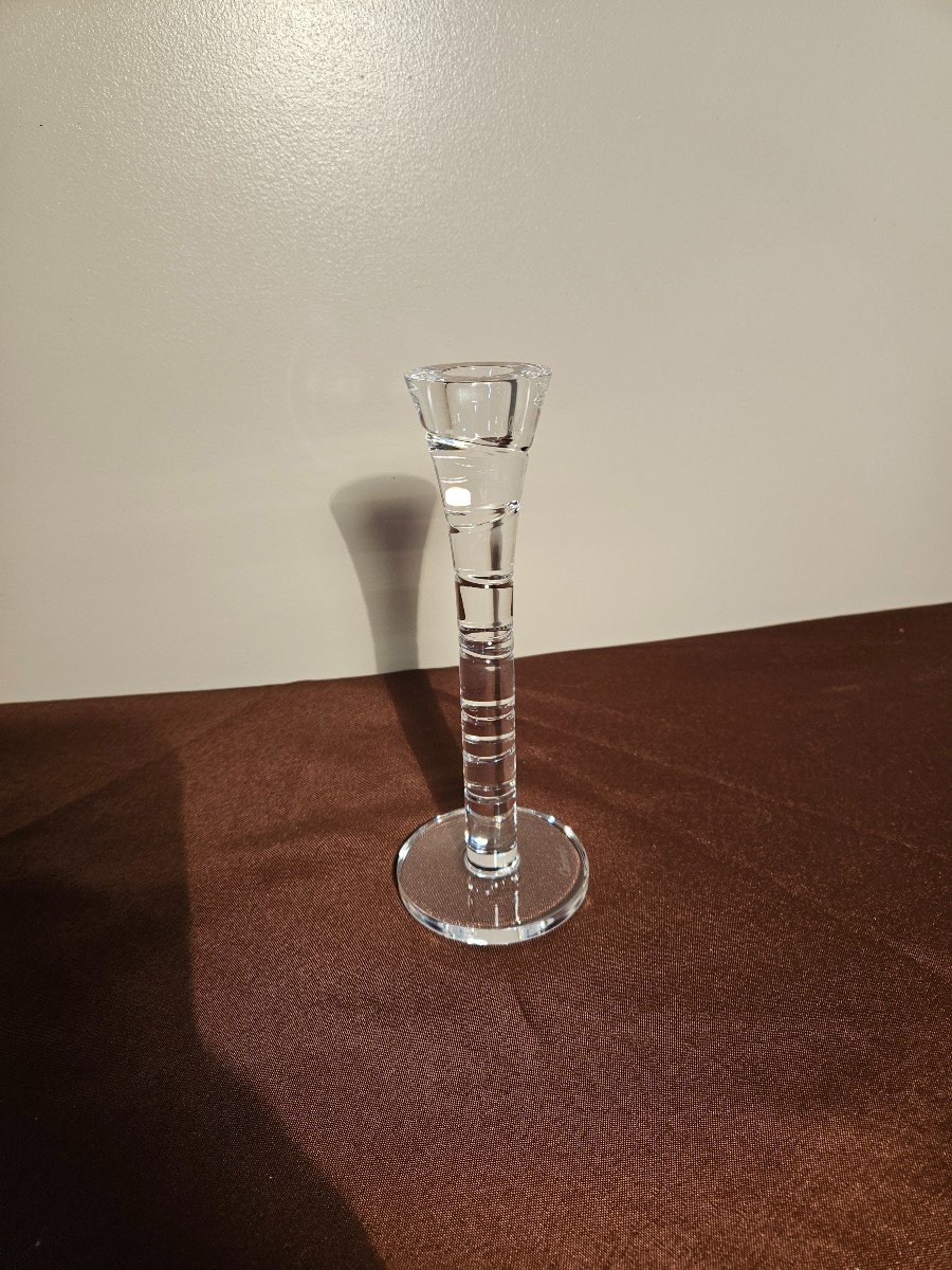 Christofle Crystal Candle Holder, Modern Size Height 21 Cm-photo-6