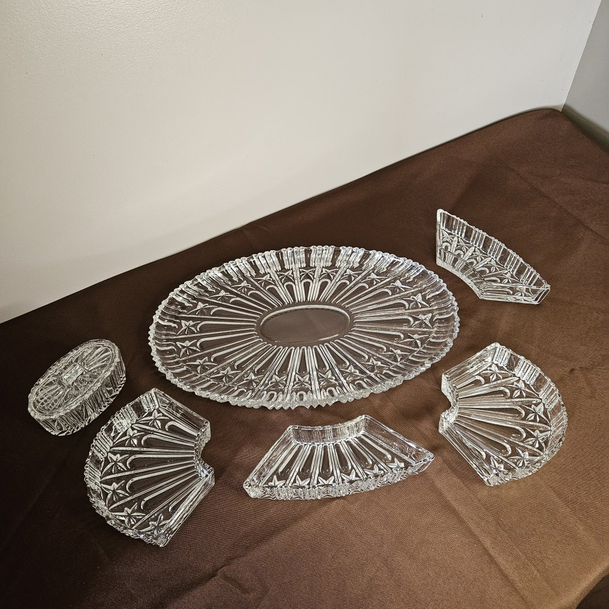 Glass Hors d'Oeuvres Or Crudités Server, 40 Cm Long-photo-3