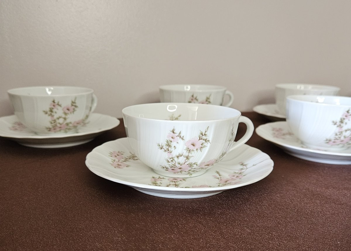 Bernardaud Eight Amandine Model Tea Cups-photo-4