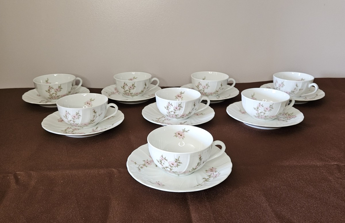Bernardaud Eight Amandine Model Tea Cups