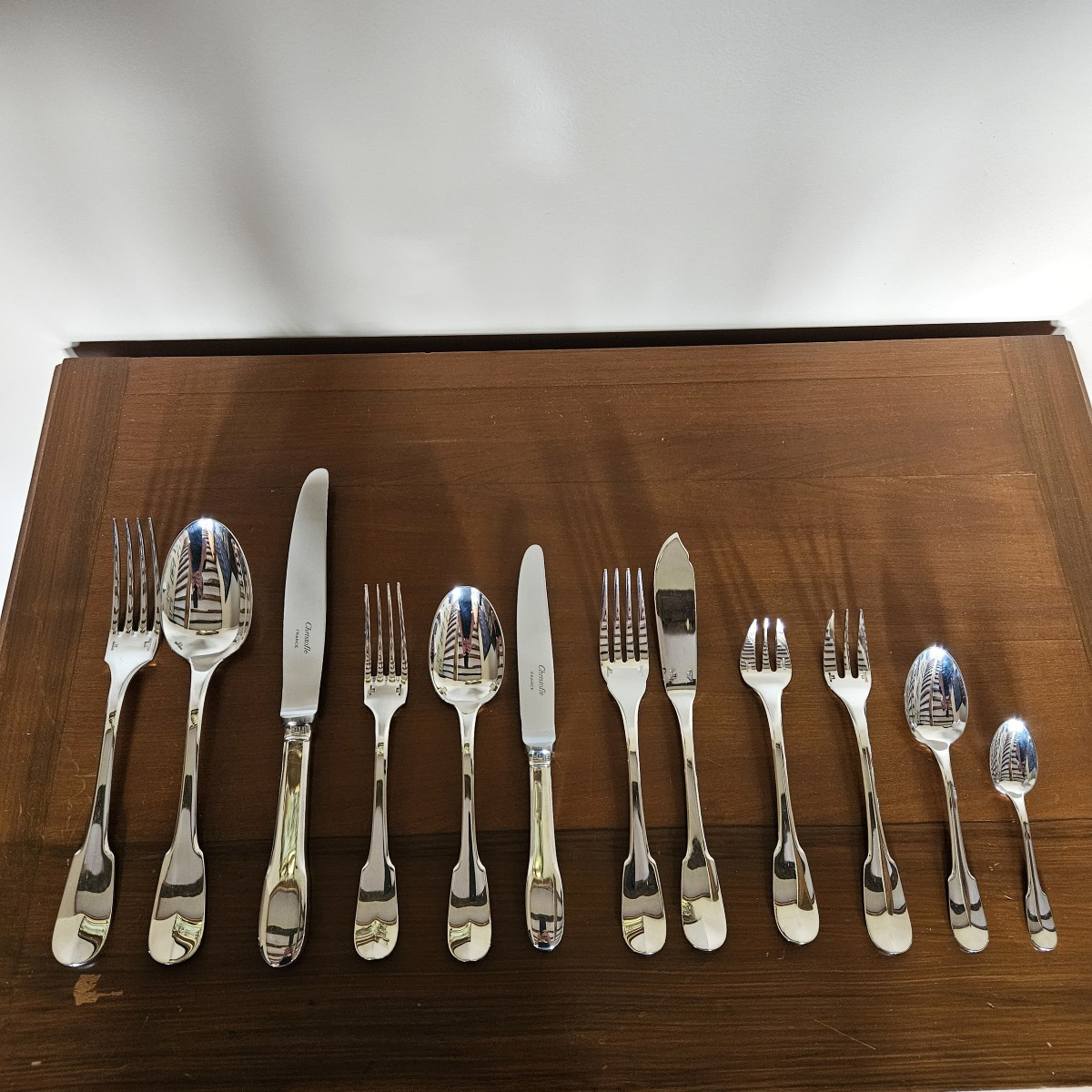 Christofle Cluny Cutlery Set In Its Chest Of Drawers. 152 Pieces. 