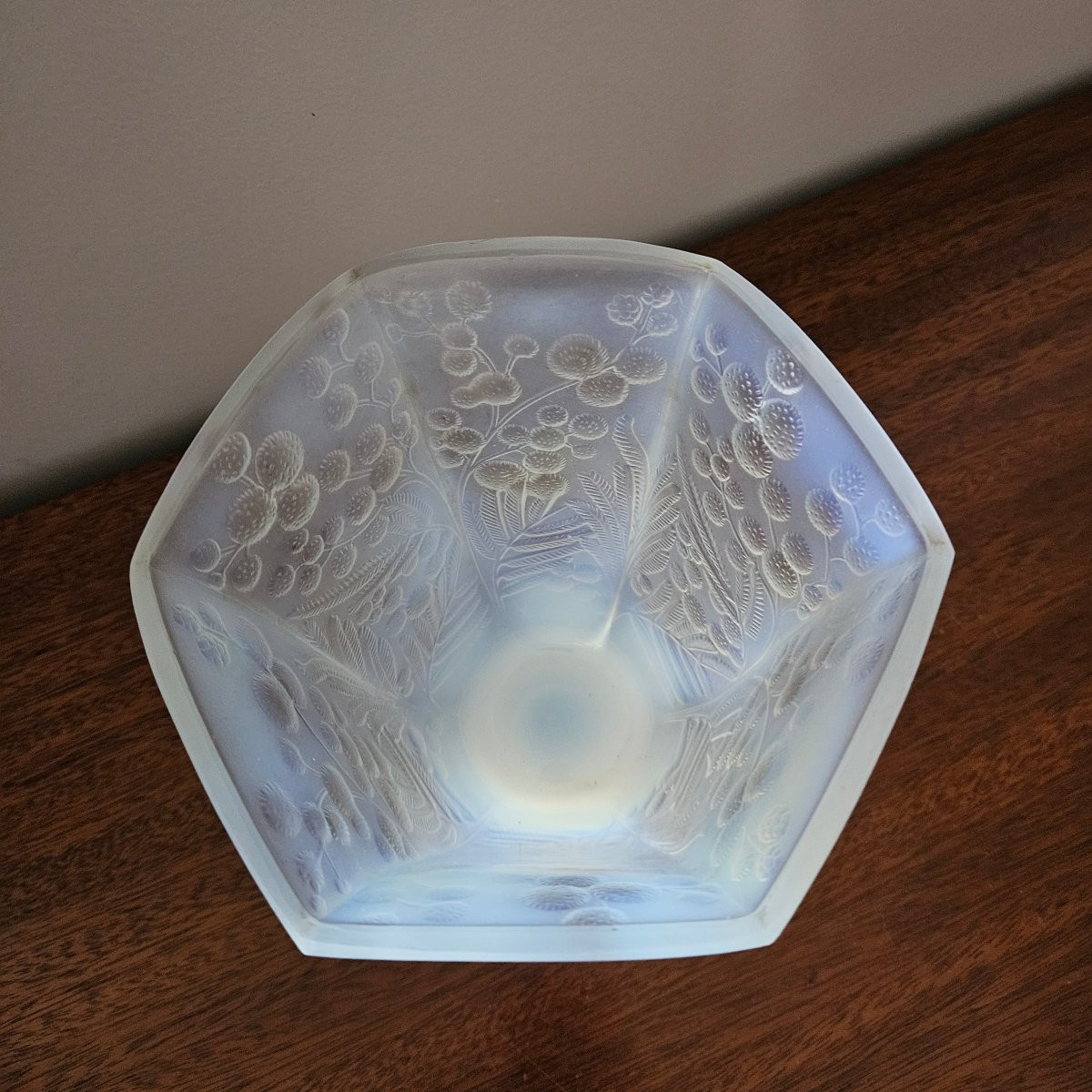 Etling vase opalescent décor mimosas-photo-2