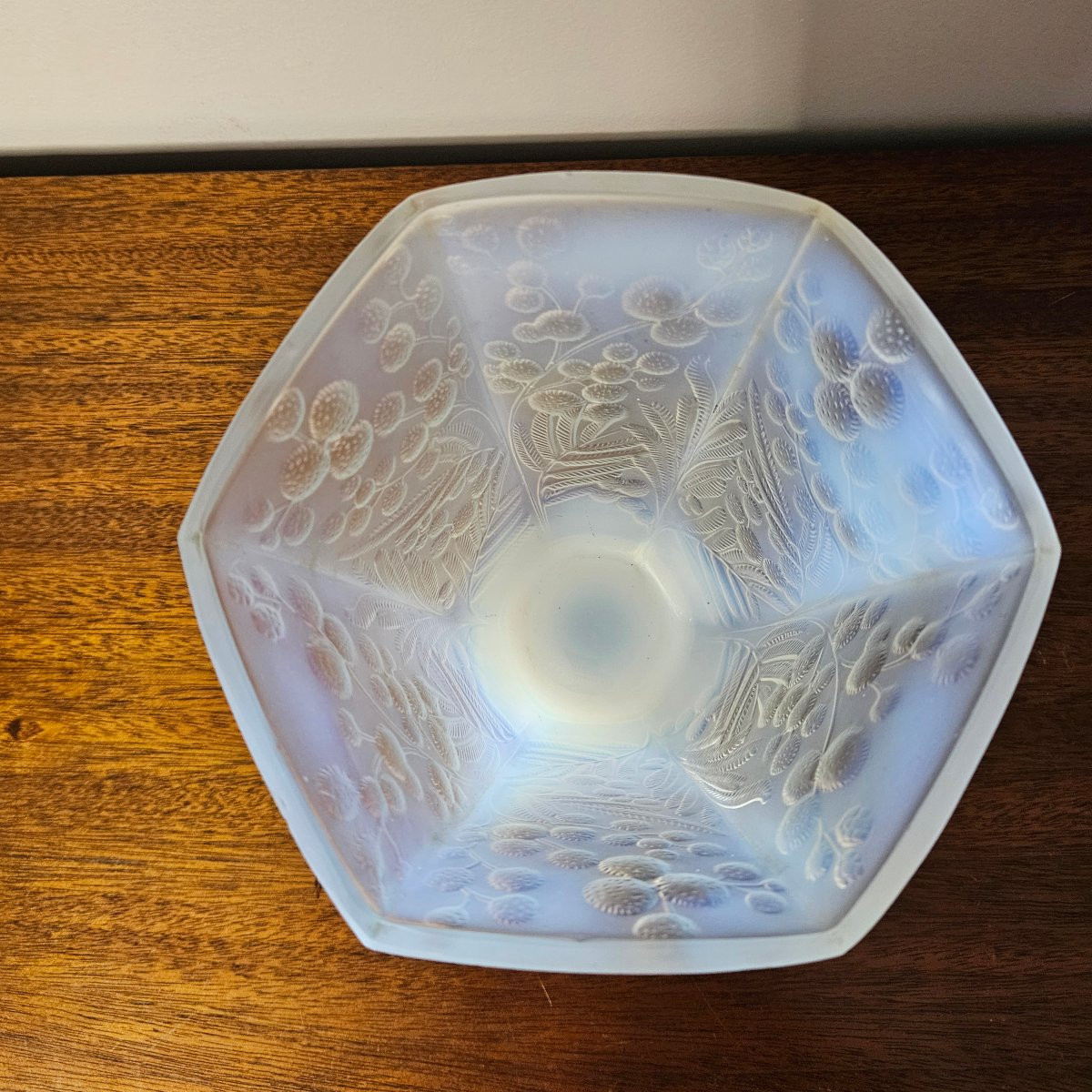 Etling vase opalescent décor mimosas-photo-6