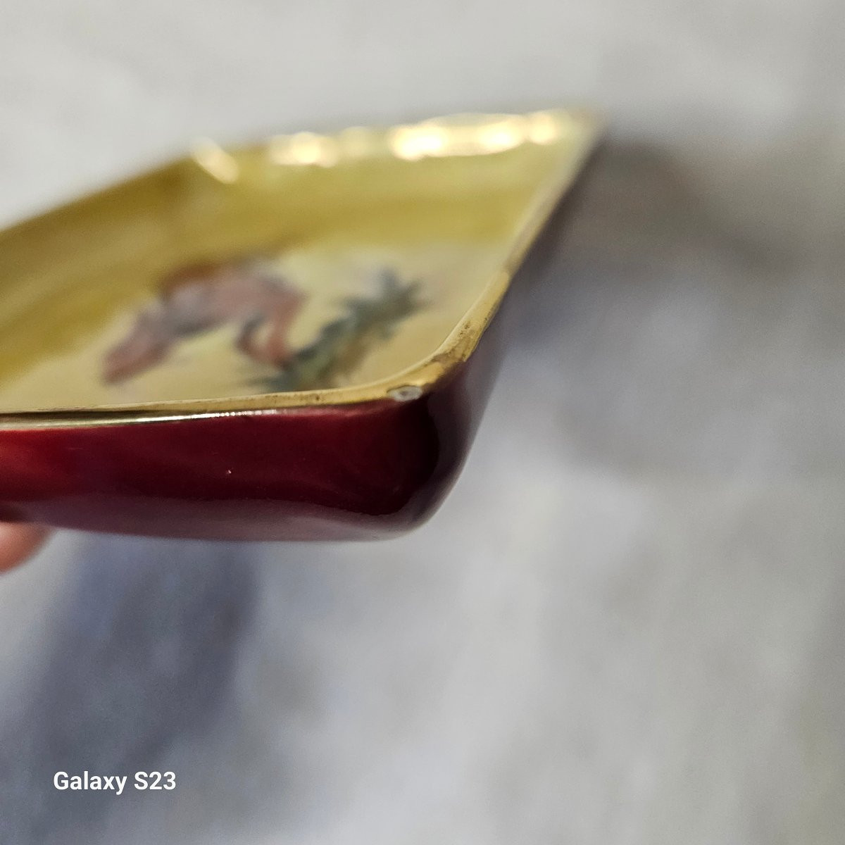 A.heiligenstein Glazed Earthenware Trinket Tray With Hare Motif-photo-1