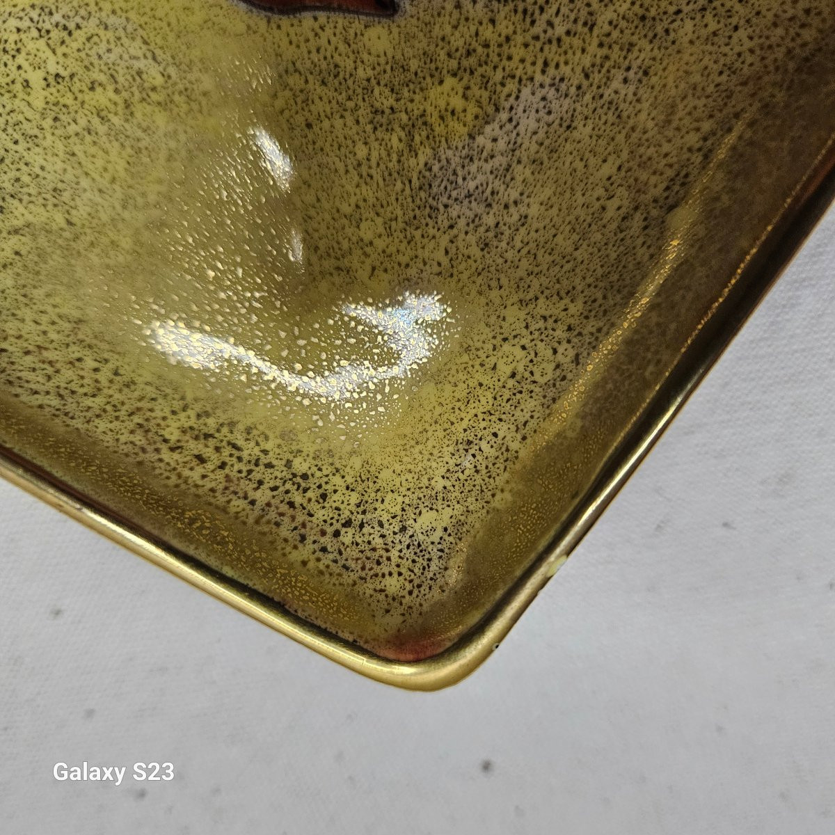 A.heiligenstein Glazed Earthenware Trinket Tray With Hare Motif-photo-2