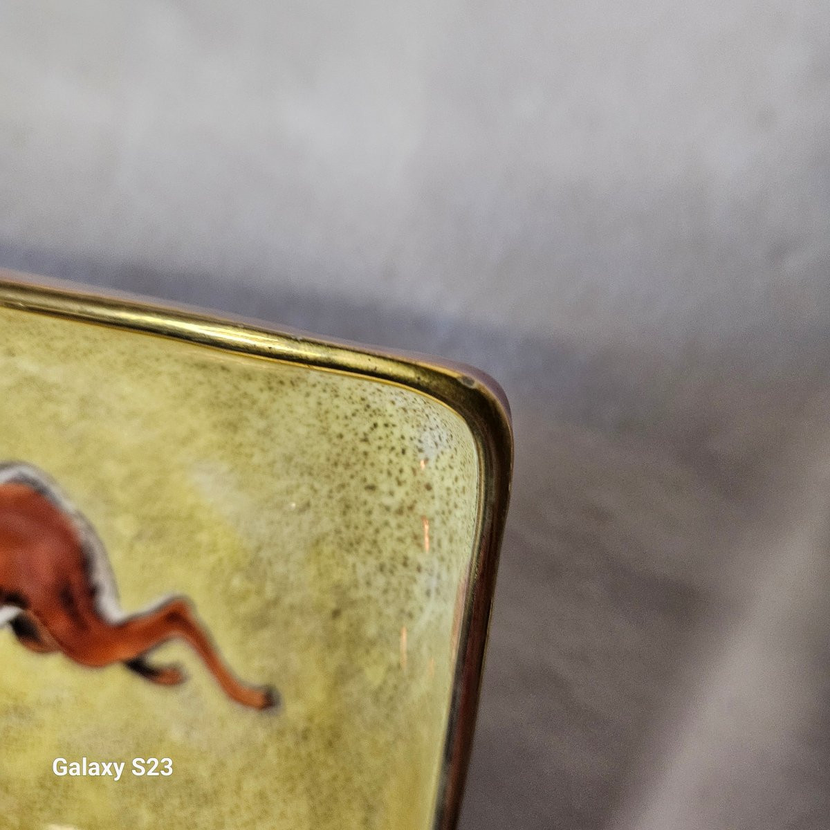A.heiligenstein Glazed Earthenware Trinket Tray With Hare Motif-photo-3
