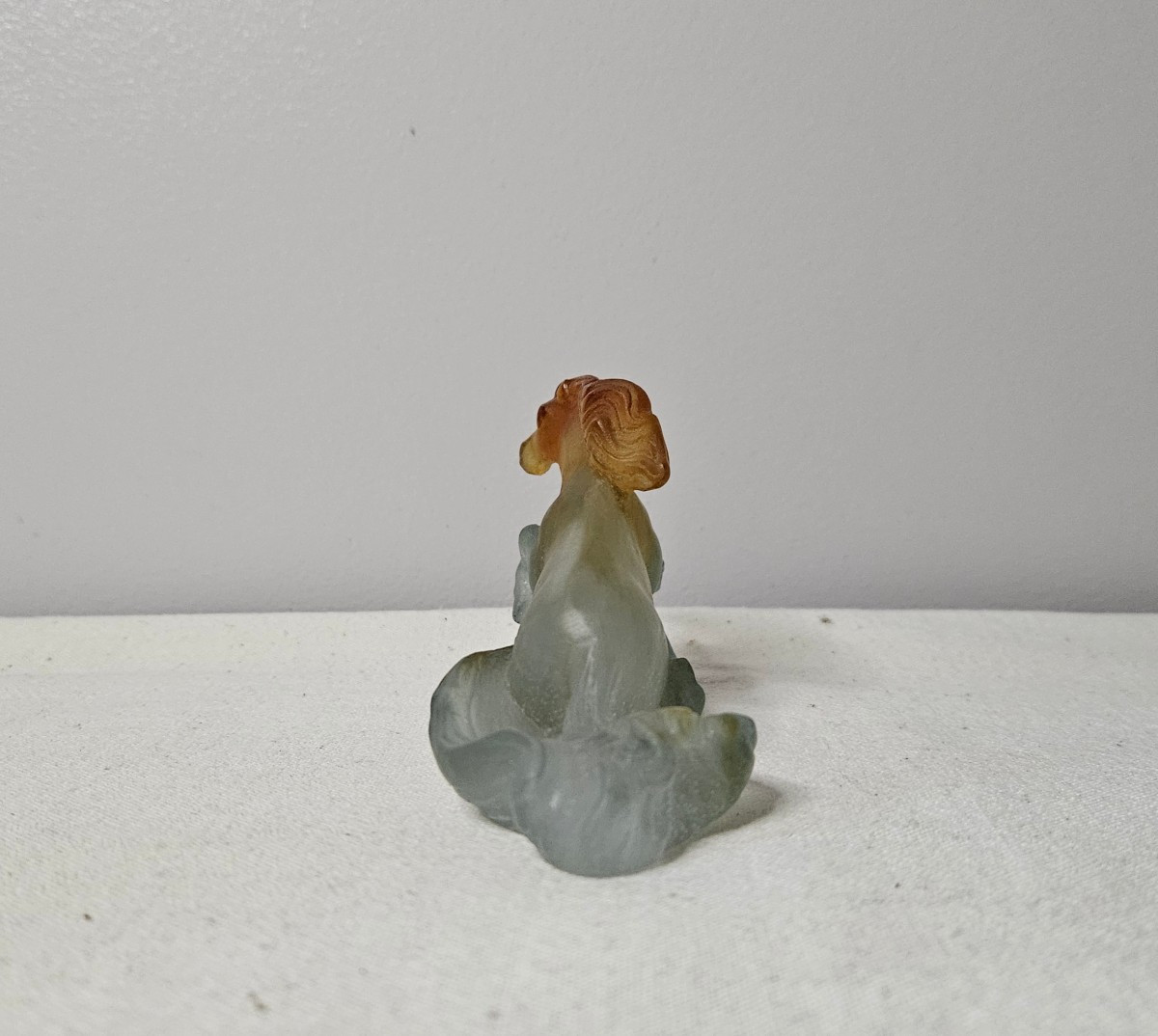 Daum France Small Glass Paste Horse Emerging From The Waves -photo-4
