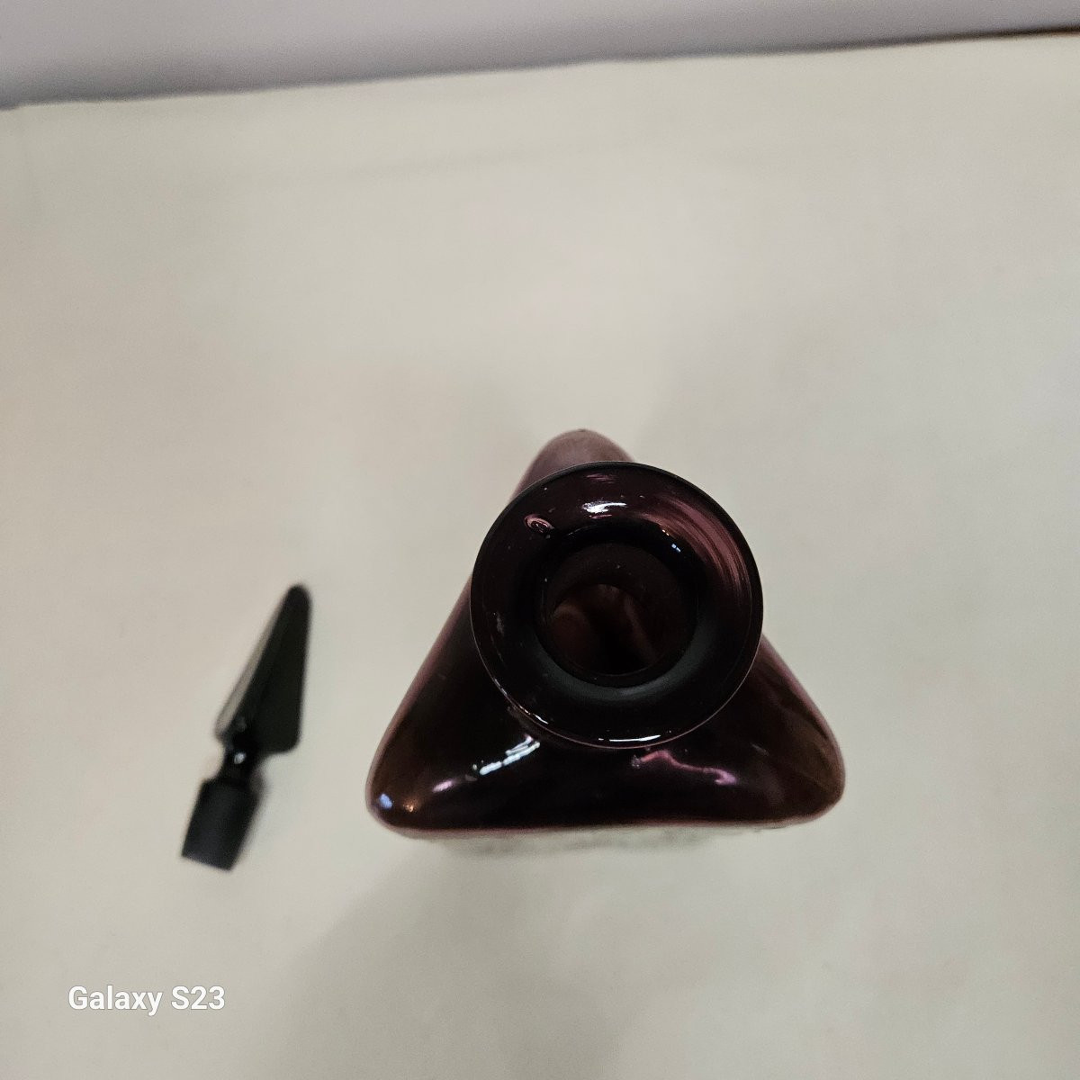 Legras art déco flacon carafe triangulaire verre émaillé Ht 33.5 cm 2/2-photo-3