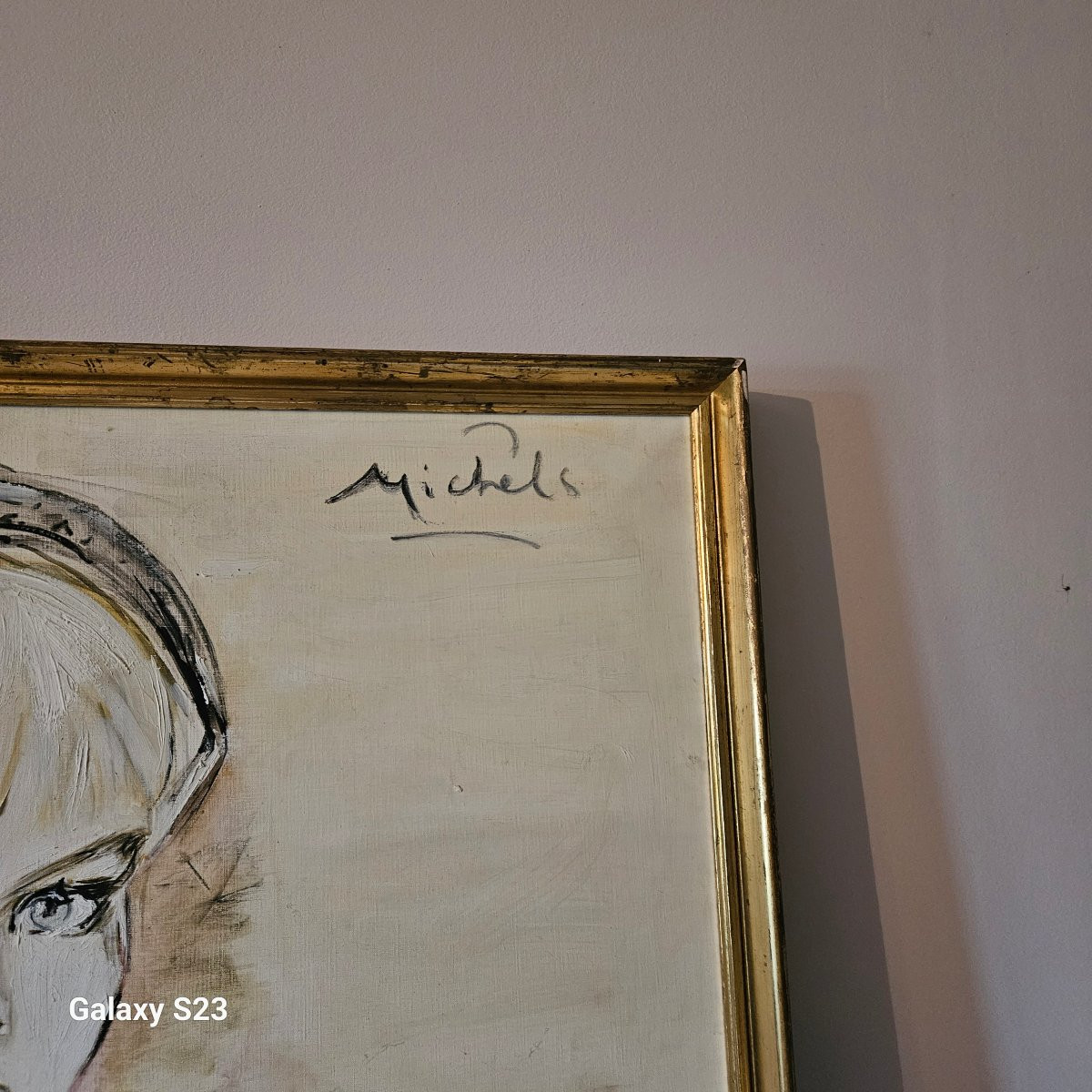 Janie Michels "portrait For A Madonna" Oil On Canvas From Maurice Chevalier 92 X 63 Cm-photo-2