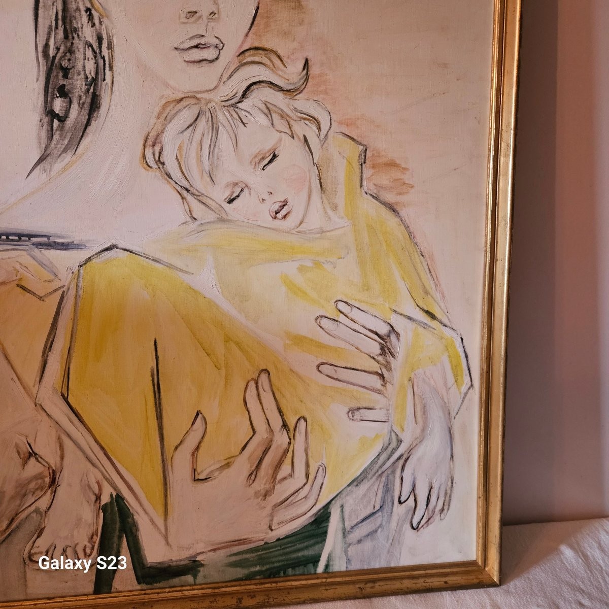 Janie Michels "portrait For A Madonna" Oil On Canvas From Maurice Chevalier 92 X 63 Cm-photo-4