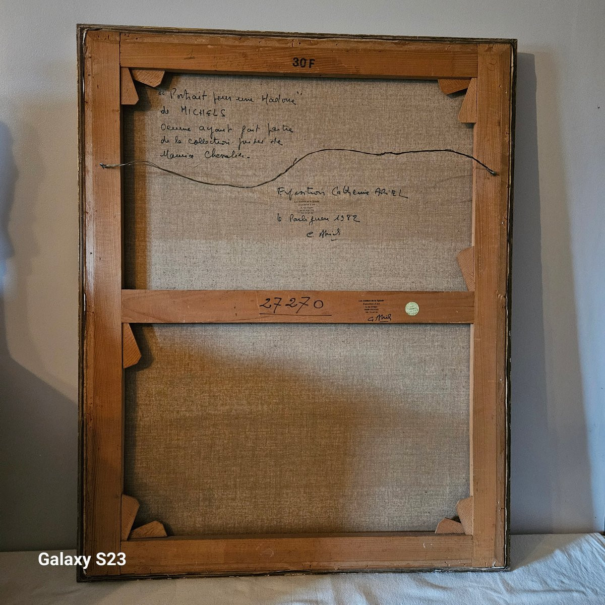 Janie Michels "portrait For A Madonna" Oil On Canvas From Maurice Chevalier 92 X 63 Cm-photo-1