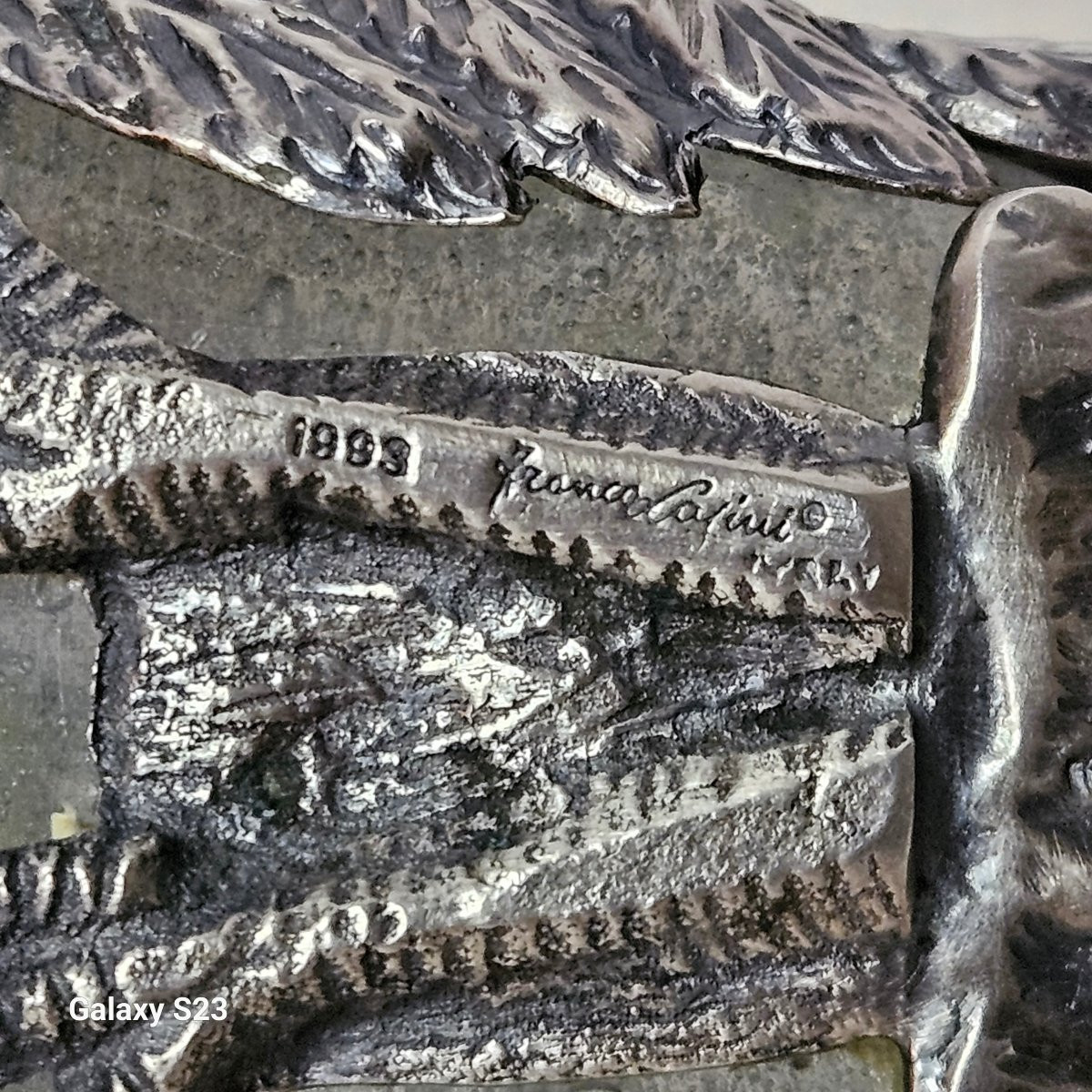 Franco Lapini Bird, Sparrow In Silvered Metal And Bubble Glass-photo-2