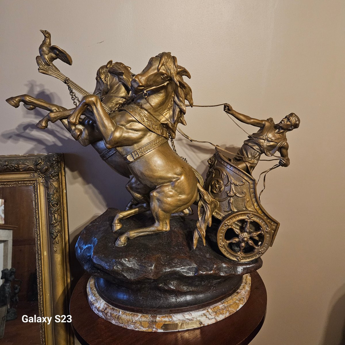 Sculpture Domenech et Pfeffer "Le char de la victoire " Hauteur 62 cm-photo-8