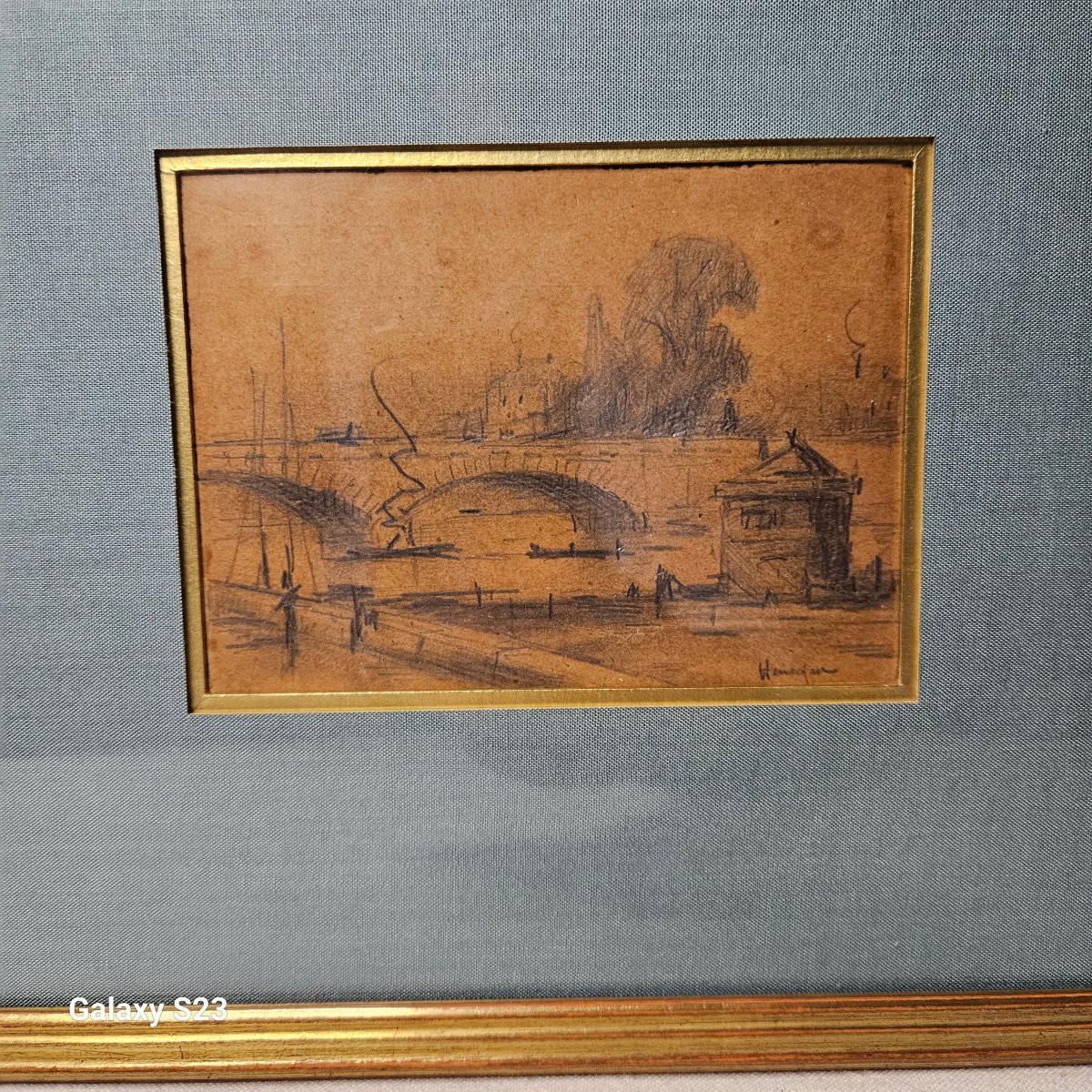 Narcisse Hénocque Dessin au crayon Pont Corneille-photo-2
