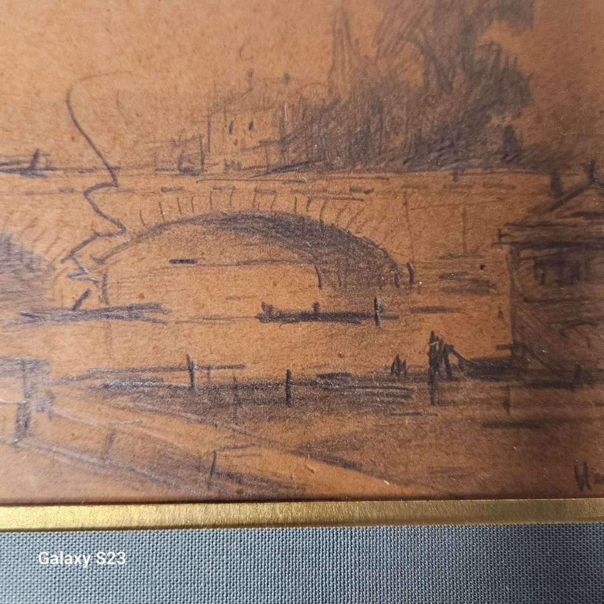 Narcisse Hénocque Dessin au crayon Pont Corneille-photo-4