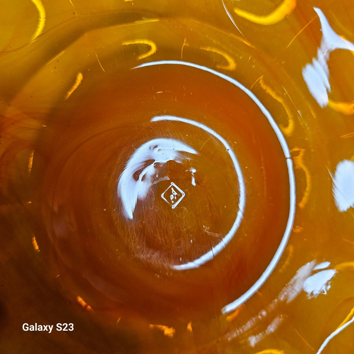 Verlys Rare Orange Glass Dish Signed-photo-4