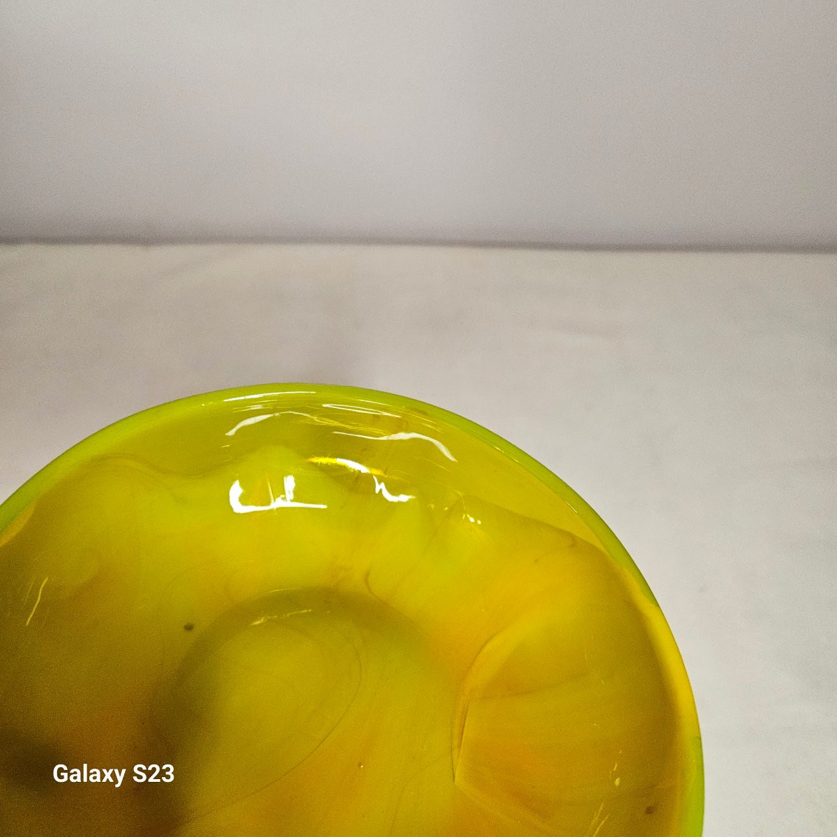 Verlys rare coupelle en verre jaune-photo-5