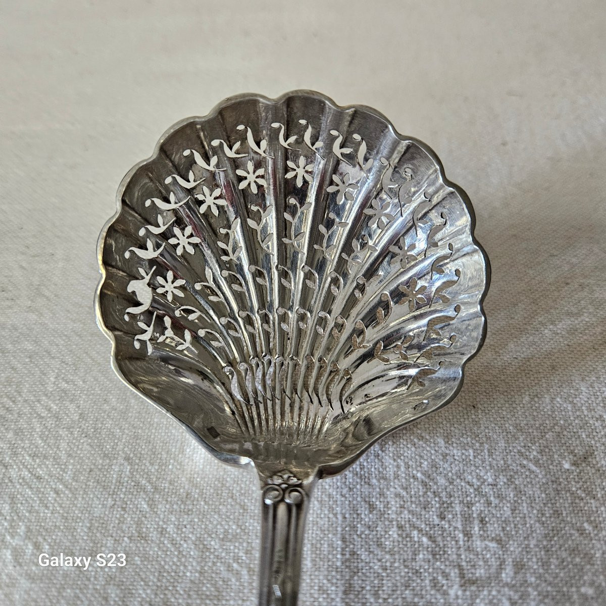 Cuillère saupoudreuse en argent 19ème -photo-1