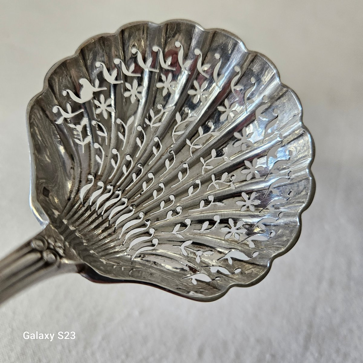 Cuillère saupoudreuse en argent 19ème -photo-2