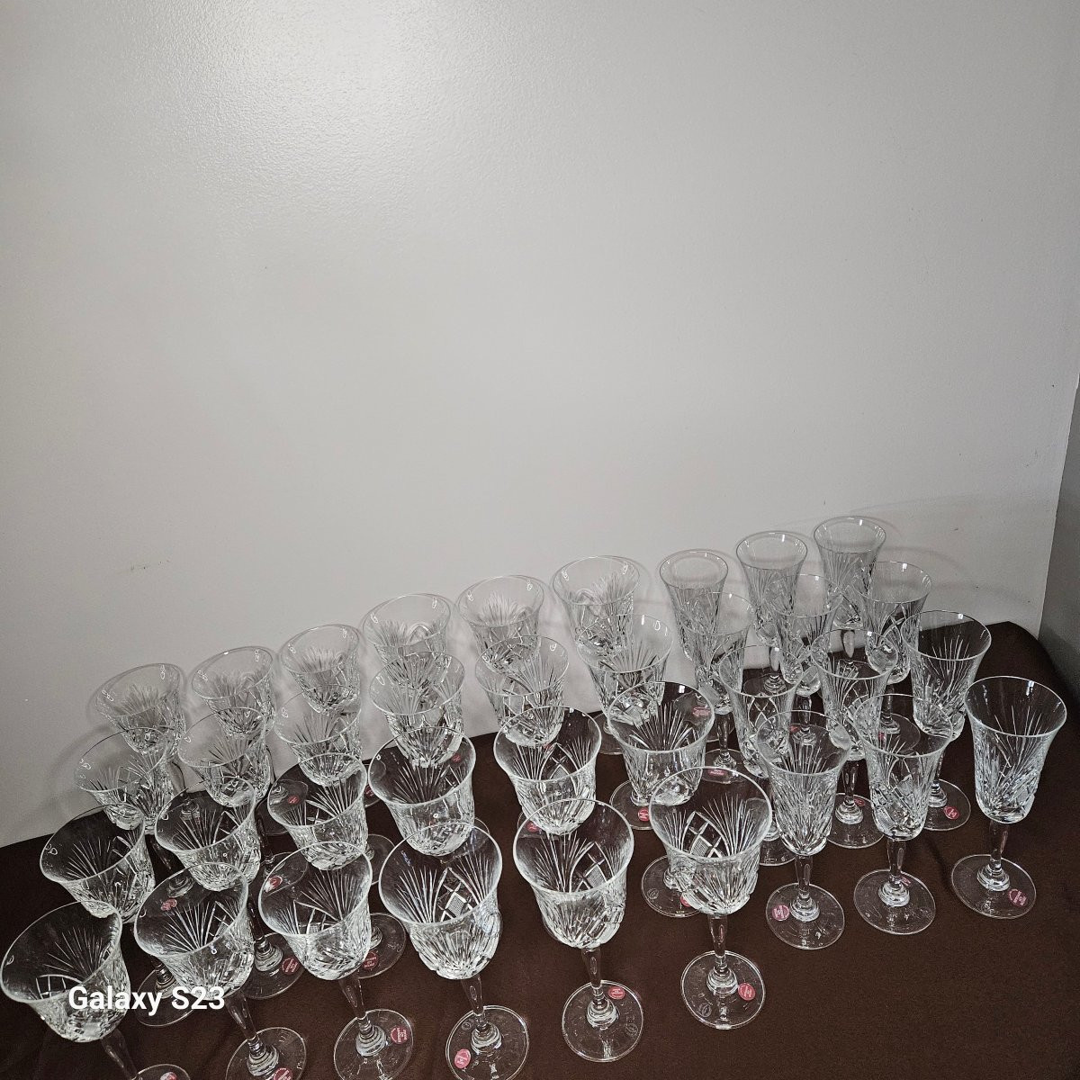 Set Of 36 Crystal Glasses Cut In Baccarat By The Best Craftsman In France 1982-photo-1