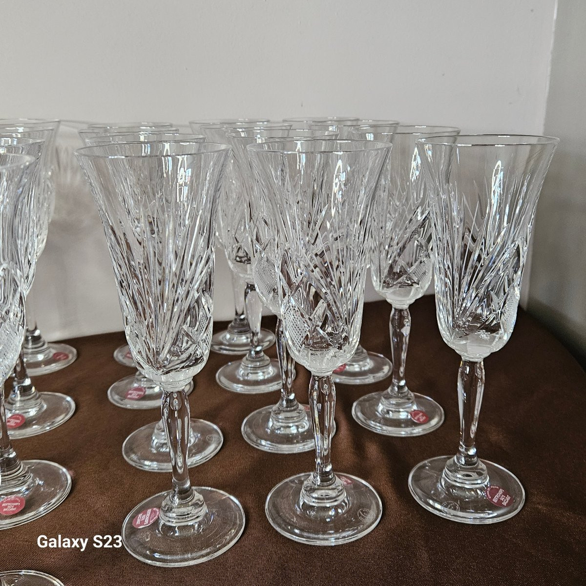 Set Of 36 Crystal Glasses Cut In Baccarat By The Best Craftsman In France 1982-photo-2