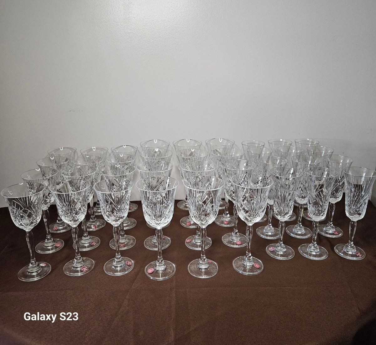 Set Of 36 Crystal Glasses Cut In Baccarat By The Best Craftsman In France 1982