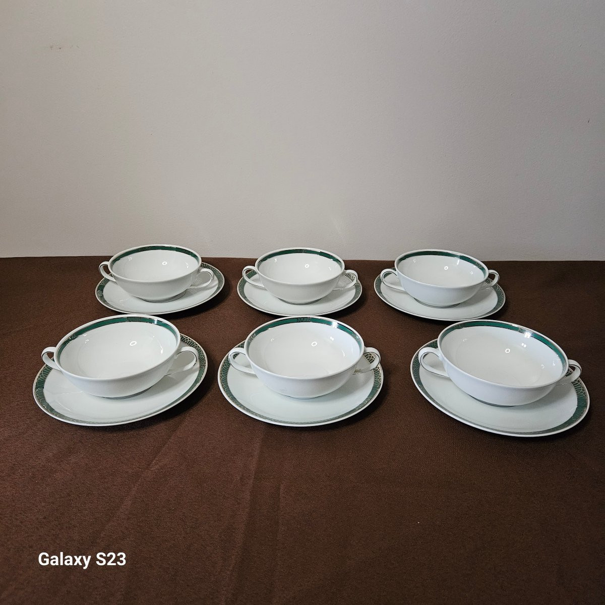 Christofle Talisman Six Two-handled Bouillon Or Breakfast Bowls-photo-3