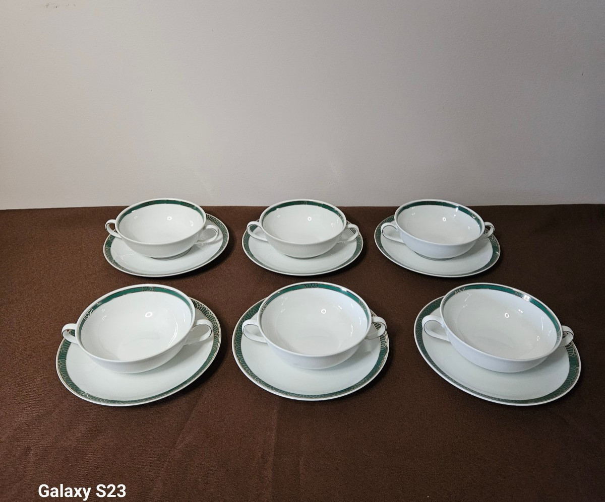 Christofle Talisman Six Two-handled Bouillon Or Breakfast Bowls