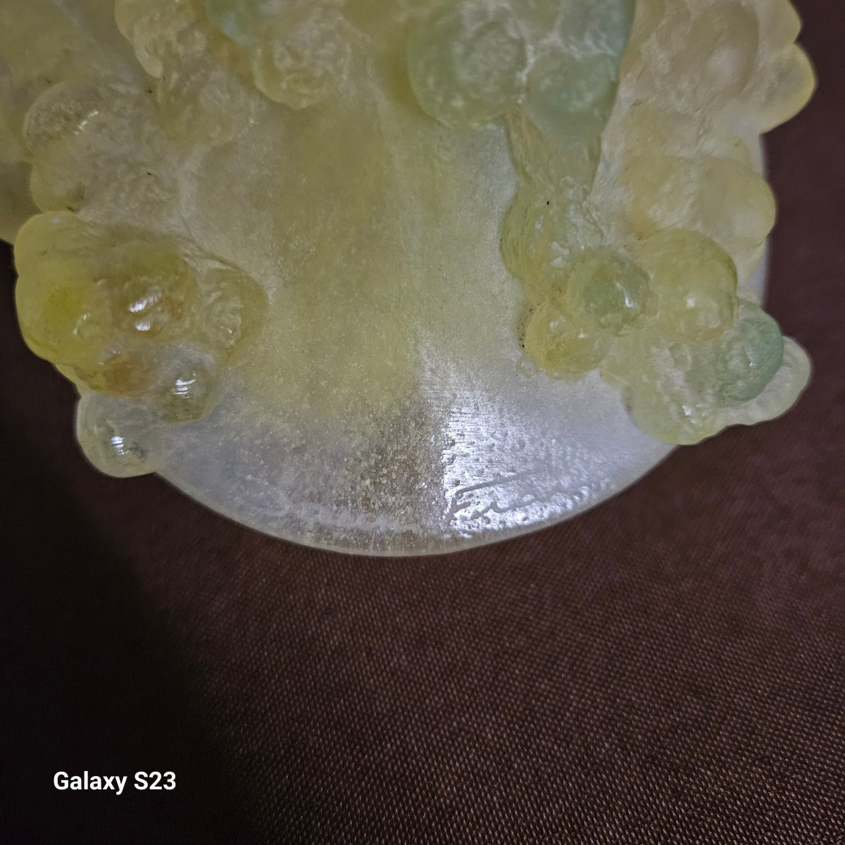 Daum France Coupe "mimosa" en cristal et pâte de cristal -photo-4
