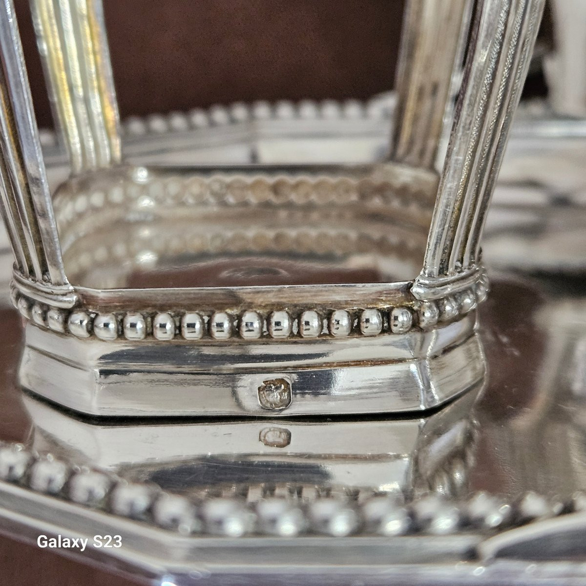 Porte huilier vinaigrier en argent -photo-2