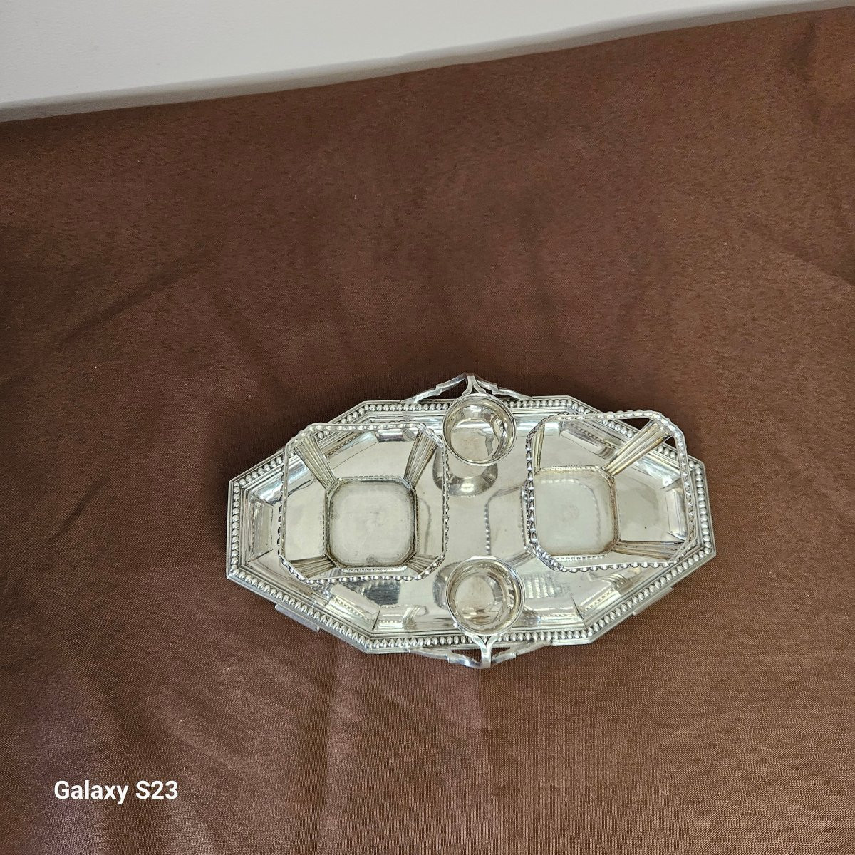 Porte huilier vinaigrier en argent -photo-2