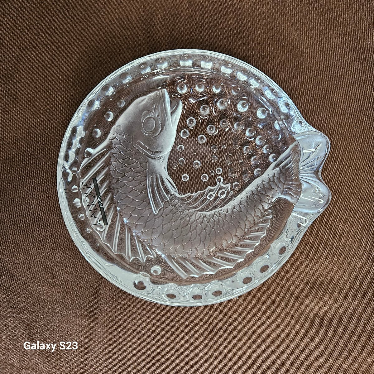 Lalique France Petite coupe, cendrier "Concarneau" décor de carpe koï-photo-2