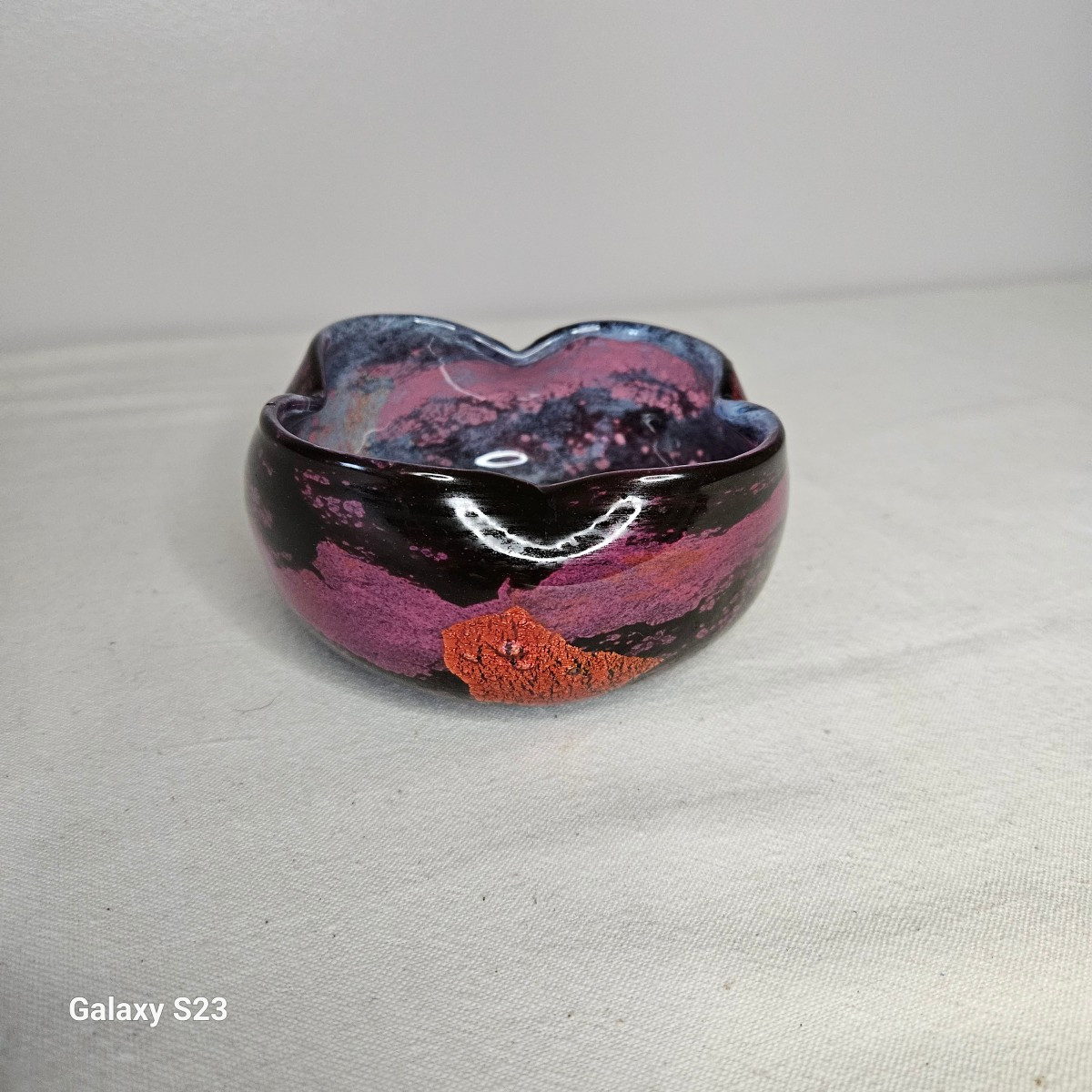 Daum Nancy Petite Coupe, Polylobed Bowl With Hot Pinched Neck