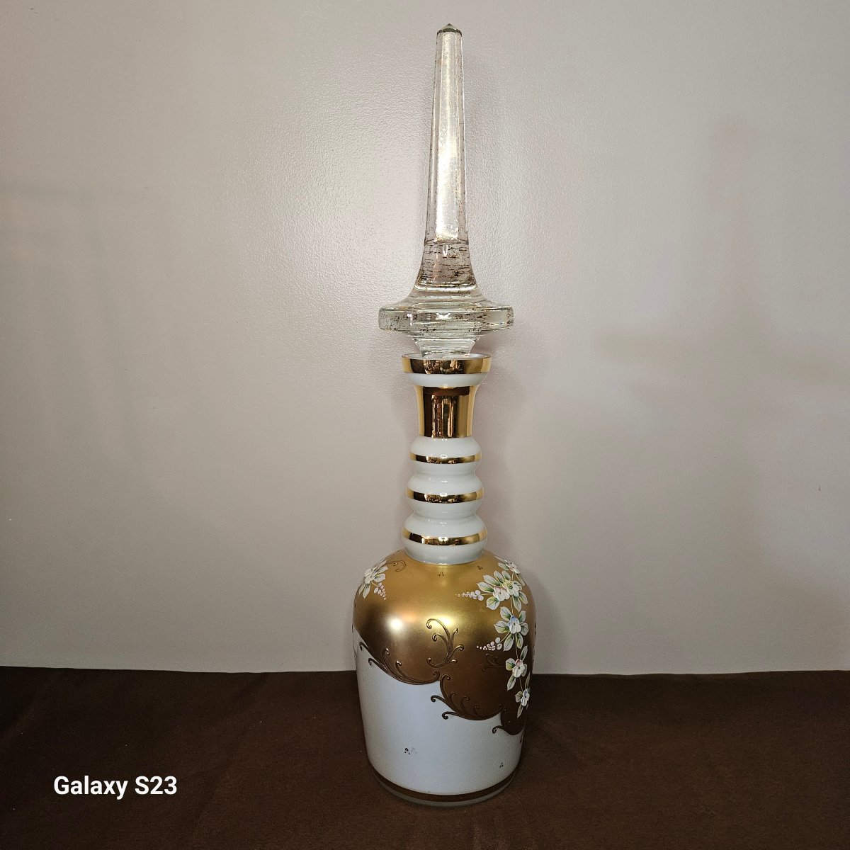 Grand flacon à parfum ou alcool Tchécoslovaquie Hauteur 62 cm-photo-1