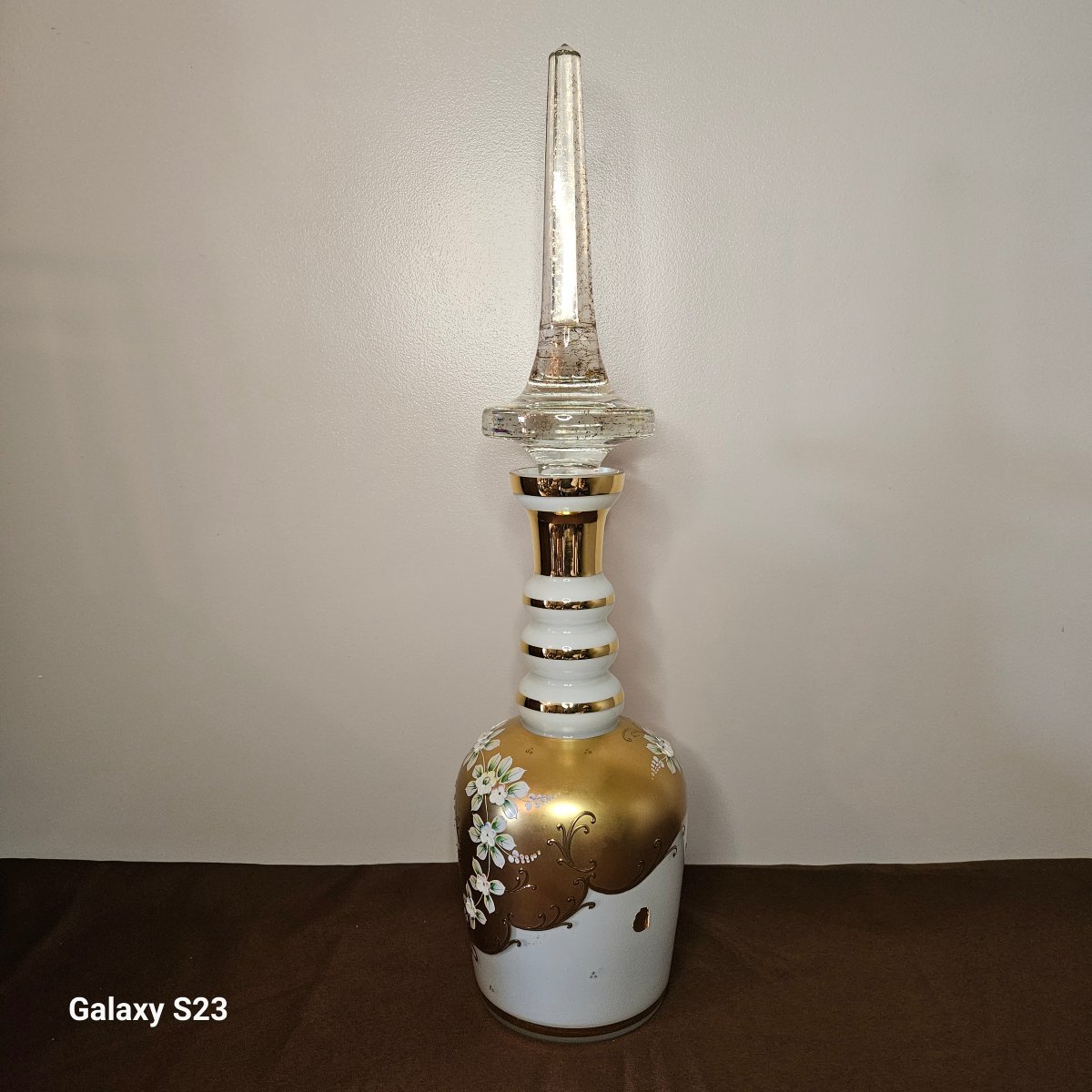 Grand flacon à parfum ou alcool Tchécoslovaquie Hauteur 62 cm-photo-4