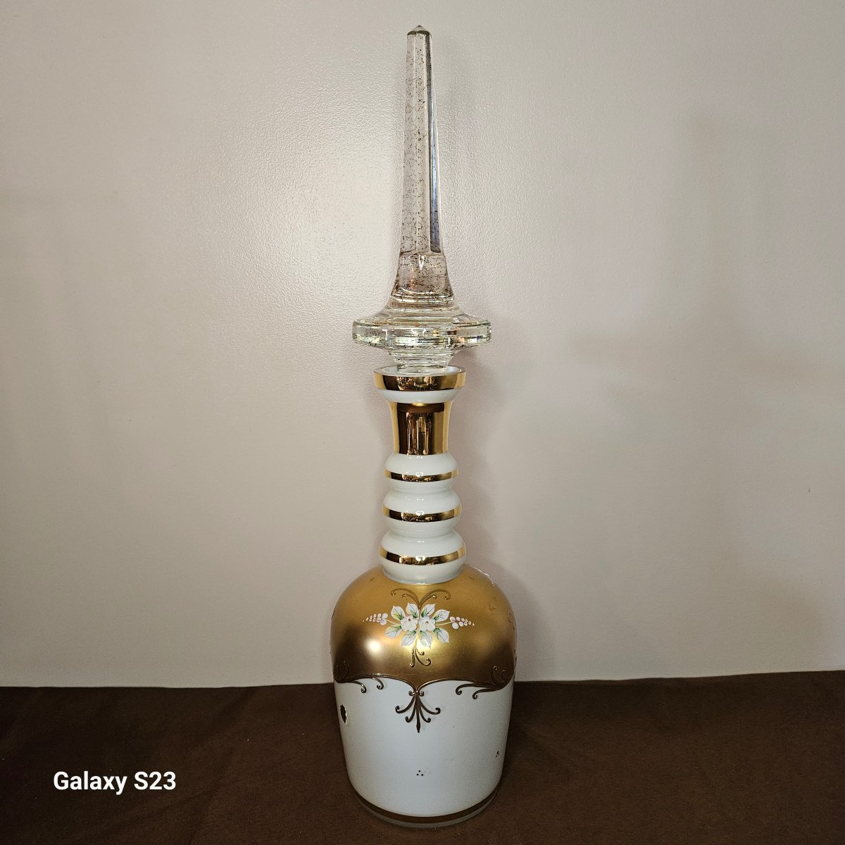 Grand flacon à parfum ou alcool Tchécoslovaquie Hauteur 62 cm-photo-5