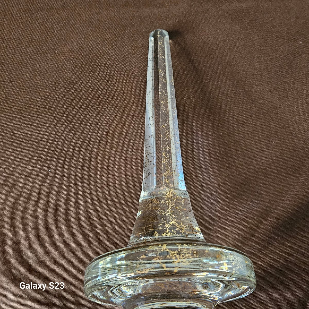 Grand flacon à parfum ou alcool Tchécoslovaquie Hauteur 62 cm-photo-8
