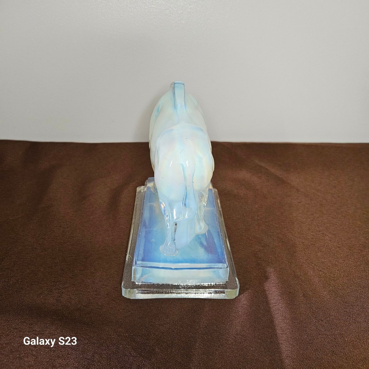 Etling Bison en verre opalescent. Période Art Déco.-photo-3