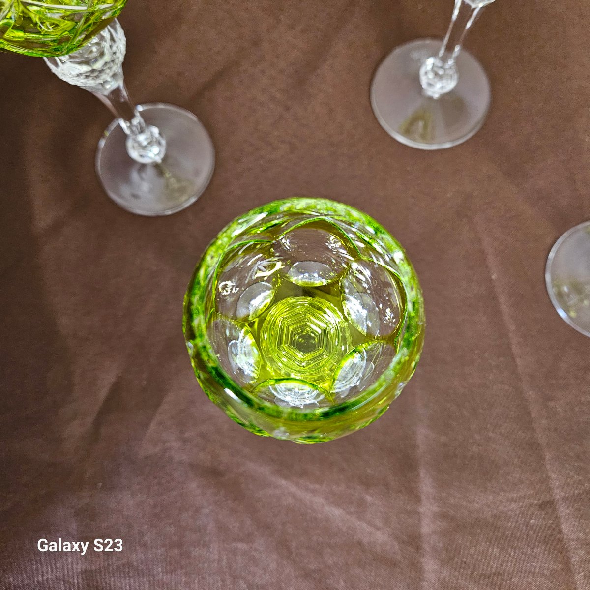 Wmf Six Crystal Liqueur Glasses "wmf Crystal Cabinet" Reseda Green Germany-photo-4