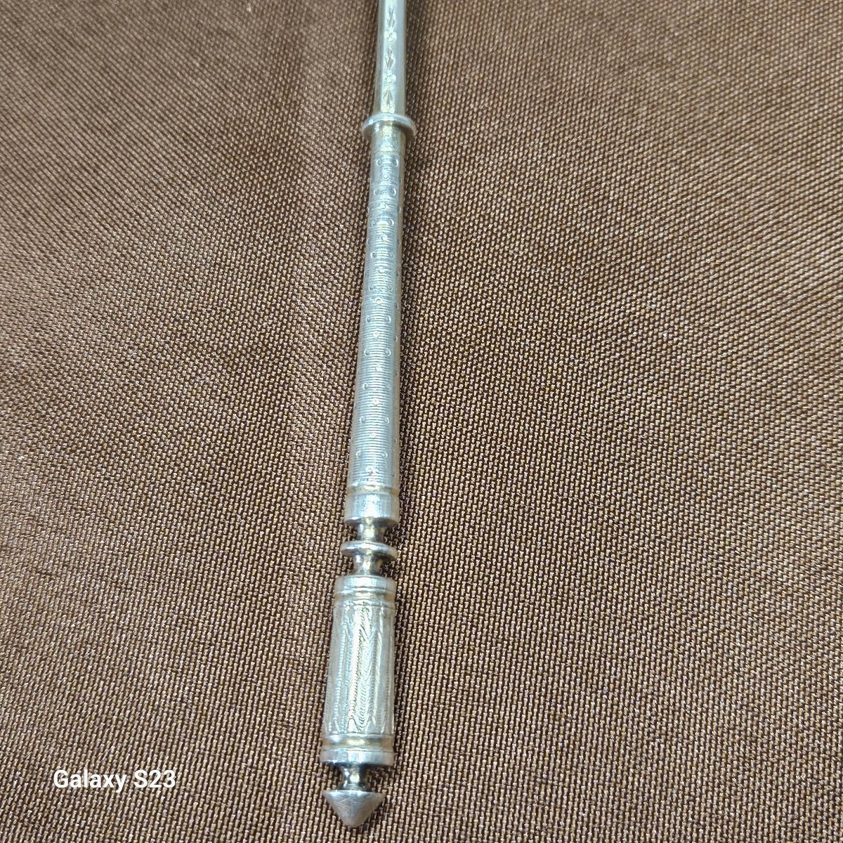 Silver Spoon, Minerva Hallmark, 1st Standard. 19th Century. Russian-style Decoration. Length 17-photo-3