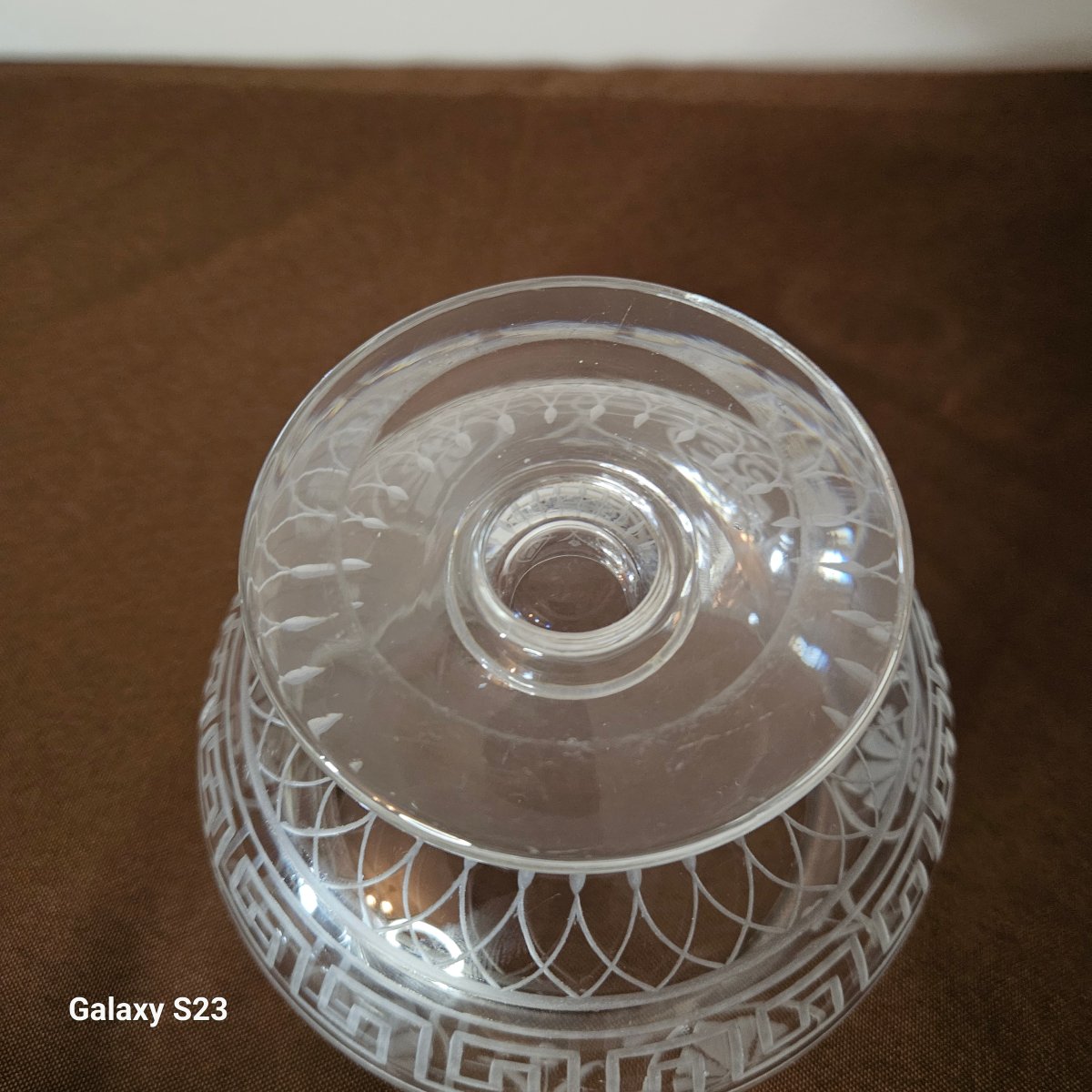 Baccarat Bonbonnière, sucrier sur pied en cristal. Avant 1936.-photo-4