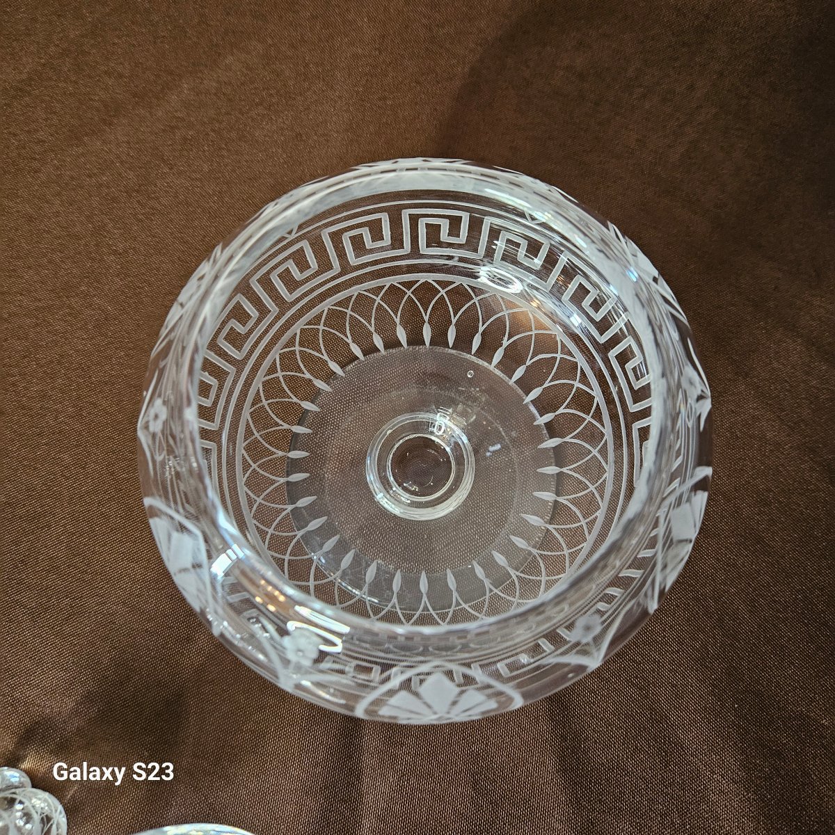 Baccarat Bonbonnière, sucrier sur pied en cristal. Avant 1936.-photo-5